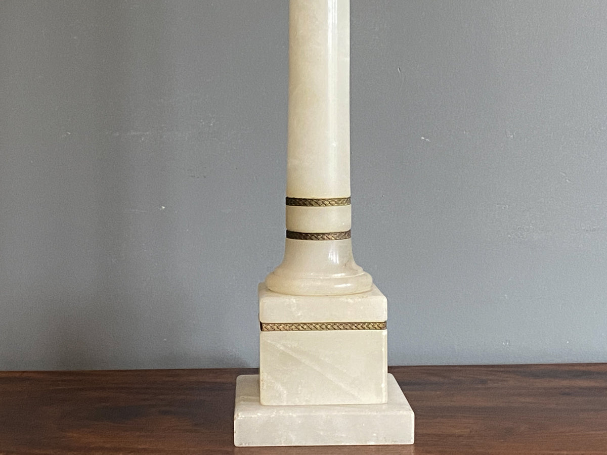 Early 20th Century Alabaster Column Lamp