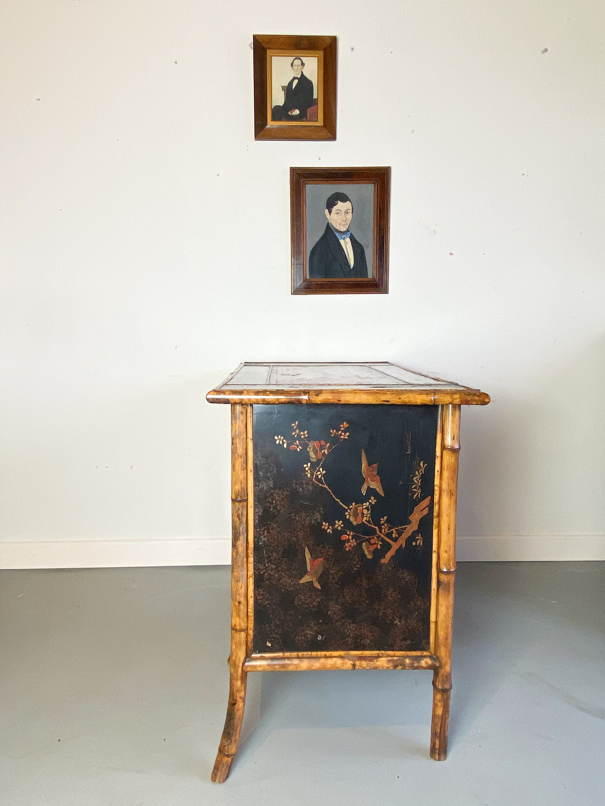 19th Century English Bamboo and Lacquer Desk