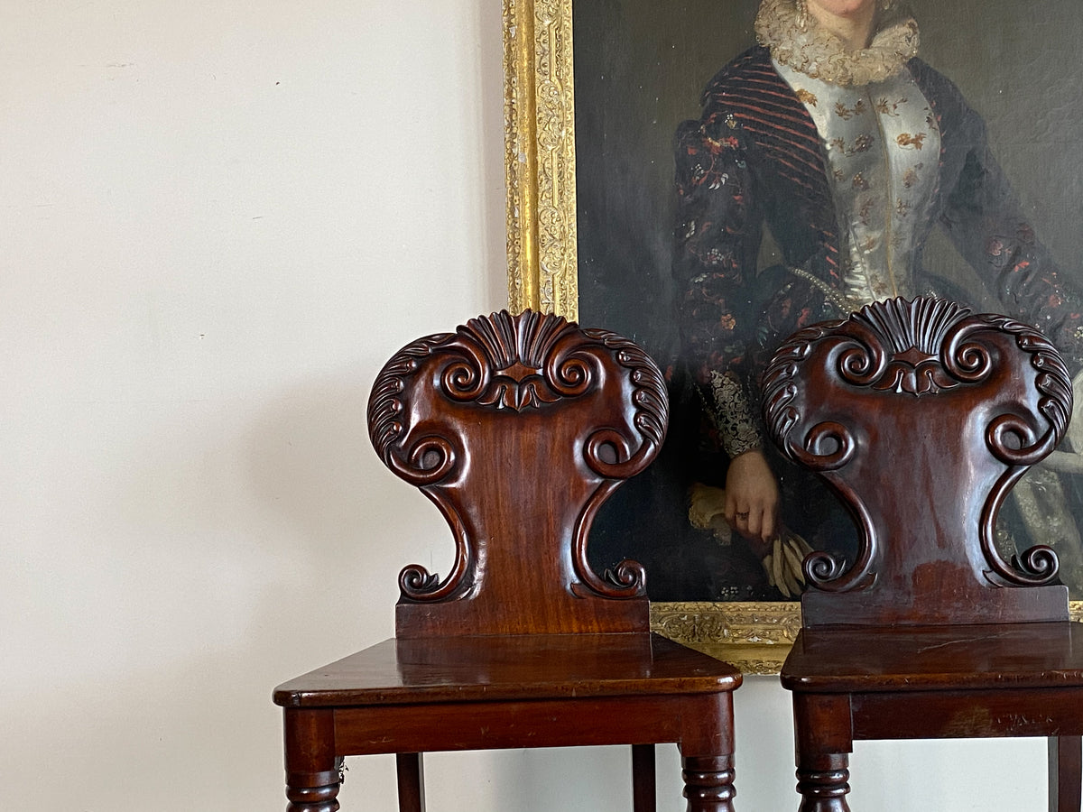 19th Century Mahogany Hall Chairs